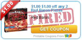$1.00 off any 2 Red Baron Pizzas